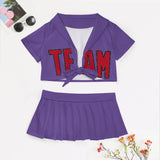 Custom Light Purple Red Cheerleading Uniform Set
