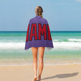 Custom Light Purple Red Beach Towel