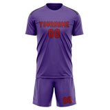 Custom Light Purple Red Soccer Jersey