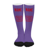 Custom Light Purple Red Knee-High Sock