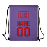 Custom Light Purple Red Drawstring Bag