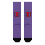 Custom Light Purple Red Knee-High Sock