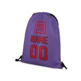 Custom Light Purple Red Drawstring Bag