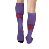 Custom Light Purple Red Knee-High Sock
