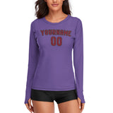 Custom Light Purple Crimson Red Women's Long-Sleeve Shirt