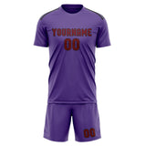Custom Light Purple Crimson Red Soccer Jersey