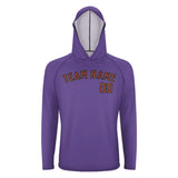 Custom Light Purple Coral Red UV-Hoodie