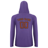 Custom Light Purple Coral Red UV-Hoodie