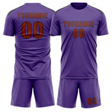 Custom Light Purple Coral Red Soccer Jersey
