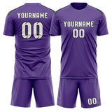 Custom Light Purple White Soccer Jersey
