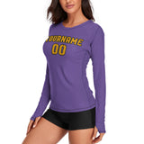 Custom Light Purple Yellow Women's Long-Sleeve Shirt
