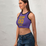 Custom Light Purple Yellow Sleeveless Tank Top