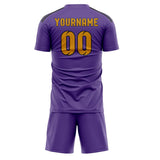 Custom Light Purple Yellow Soccer Jersey