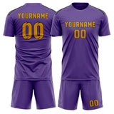 Custom Light Purple Yellow Soccer Jersey
