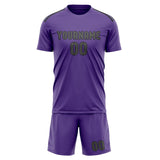 Custom Light Purple Dark Grey Soccer Jersey
