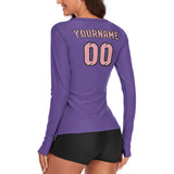 Custom Light Purple Light Pink Women's Long-Sleeve Shirt