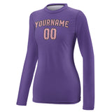 Custom Light Purple Light Pink Women's Long-Sleeve Shirt