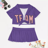 Custom Light Purple Light Pink Cheerleading Uniform Set