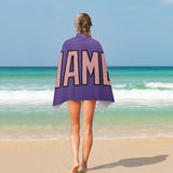 Custom Light Purple Light Pink Beach Towel