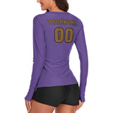 Custom Light Purple Khaki Women's Long-Sleeve Shirt