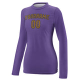 Custom Light Purple Khaki Women's Long-Sleeve Shirt