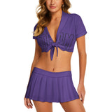 Custom Light Purple Light Purple Cheerleading Uniform Set