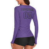 Custom Light Purple Light Purple Women's Long-Sleeve Shirt