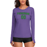 Custom Light Purple Emerald Green Women's Long-Sleeve Shirt