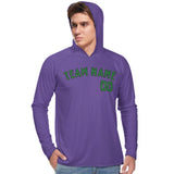 Custom Light Purple Emerald Green UV-Hoodie