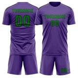 Custom Light Purple Emerald Green Soccer Jersey