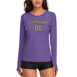 Custom Light Purple Light Khaki Women's Long-Sleeve Shirt