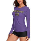 Custom Light Purple Light Khaki Women's Long-Sleeve Shirt