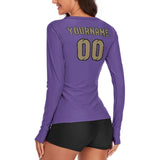 Custom Light Purple Light Khaki Women's Long-Sleeve Shirt