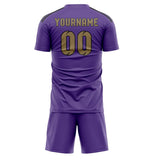 Custom Light Purple Light Khaki Soccer Jersey