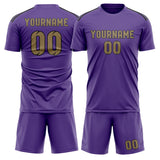 Custom Light Purple Light Khaki Soccer Jersey