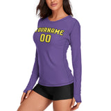 Custom Light Purple Light Yellow Women's Long-Sleeve Shirt