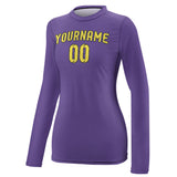 Custom Light Purple Light Yellow Women's Long-Sleeve Shirt