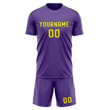 Custom Light Purple Light Yellow Soccer Jersey