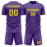Custom Light Purple Light Yellow Soccer Jersey