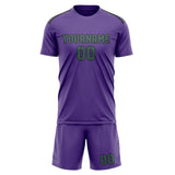 Custom Light Purple Blue Green Soccer Jersey