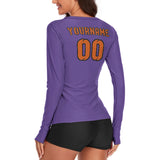 Custom Light Purple Orange Women's Long-Sleeve Shirt