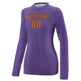 Custom Light Purple Orange Women's Long-Sleeve Shirt