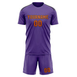 Custom Light Purple Orange Soccer Jersey