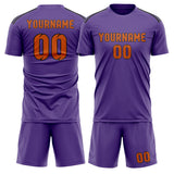 Custom Light Purple Orange Soccer Jersey
