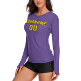 Custom Light Purple Gold Women's Long-Sleeve Shirt