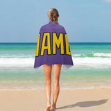 Custom Light Purple Gold Beach Towel