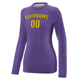 Custom Light Purple Gold Women's Long-Sleeve Shirt