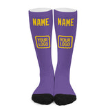Custom Light Purple Gold Knee-High Sock