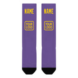 Custom Light Purple Gold Knee-High Sock
