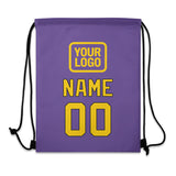 Custom Light Purple Gold Drawstring Bag